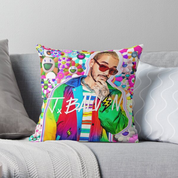 J Balvin | Electric Colores Throw Pillow RB1504 product Offical J Balvin Merch
